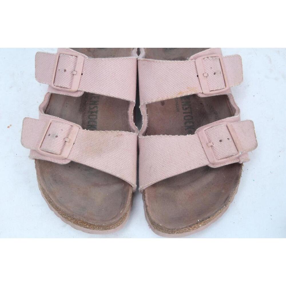 Birkenstock Arizona Vegan Soft Pink Canvas Shoes Slide Slip On  39 / 8 Narrow - Picture 3 of 13